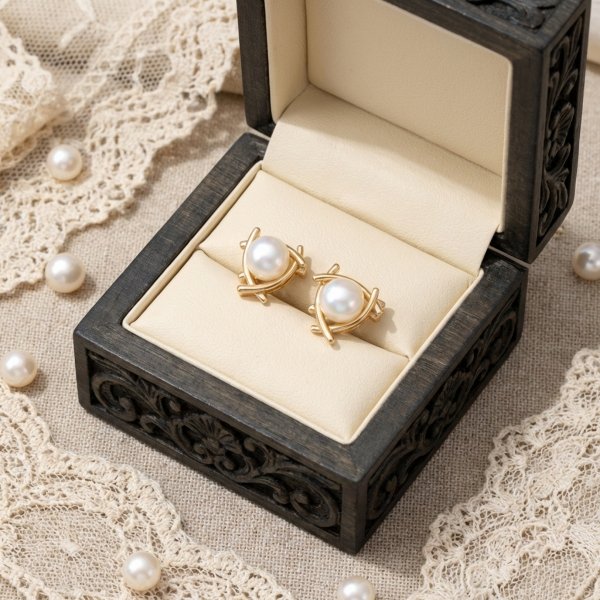 Kolczyki z perłami złoto 585