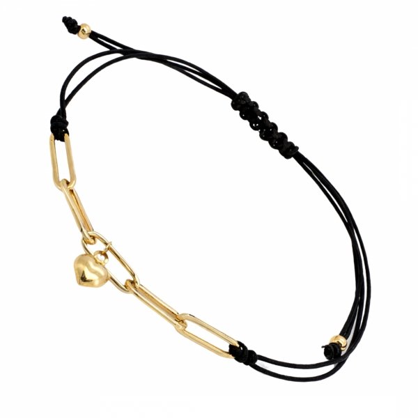 Bransoletka ogniwa z sercem złoto 585 