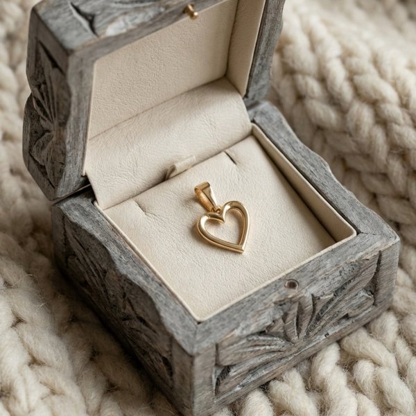 Wisior kontur serca 3D złoto 585