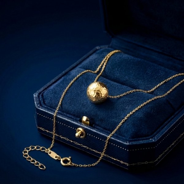 Naszyjnik diamentowana kula 50 cm złoto 585