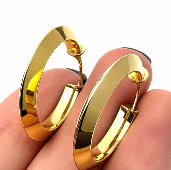 Kolczyki koła przestrzenne złoto 585