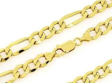 Łańcuszek 60cm GRUBY 7.3MM FIGARO ZŁOTO 585 14cT