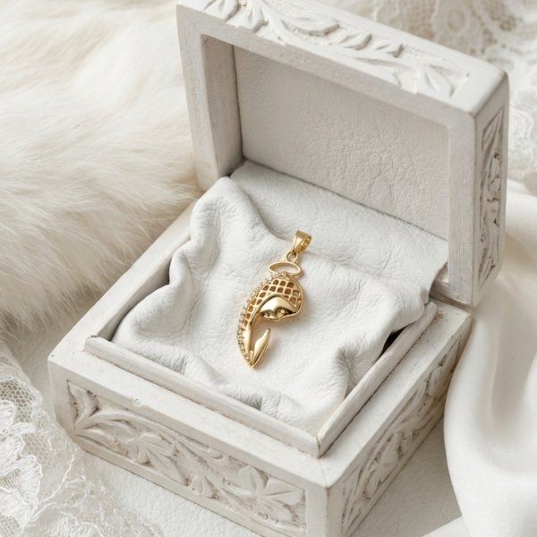 Medalik ażurowy wizerunek Fatimy złoto 585 