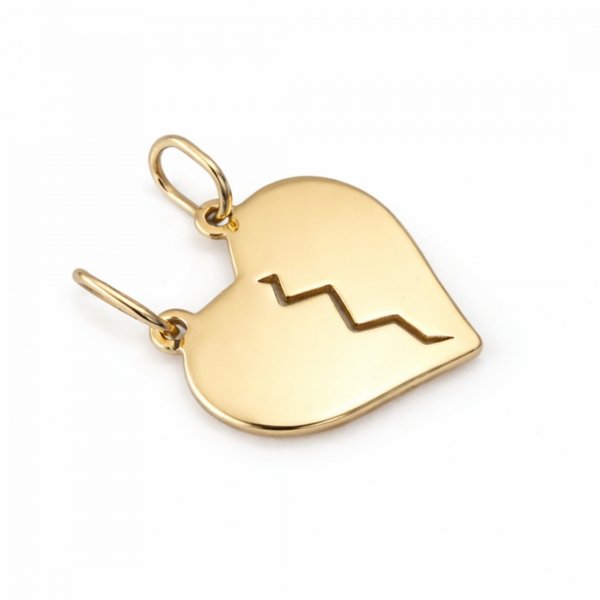 Wisior przyjaźni serce łamane dla dwojga złoto 585 