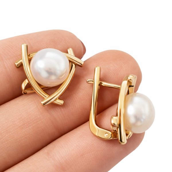 Kolczyki z perłami złoto 585