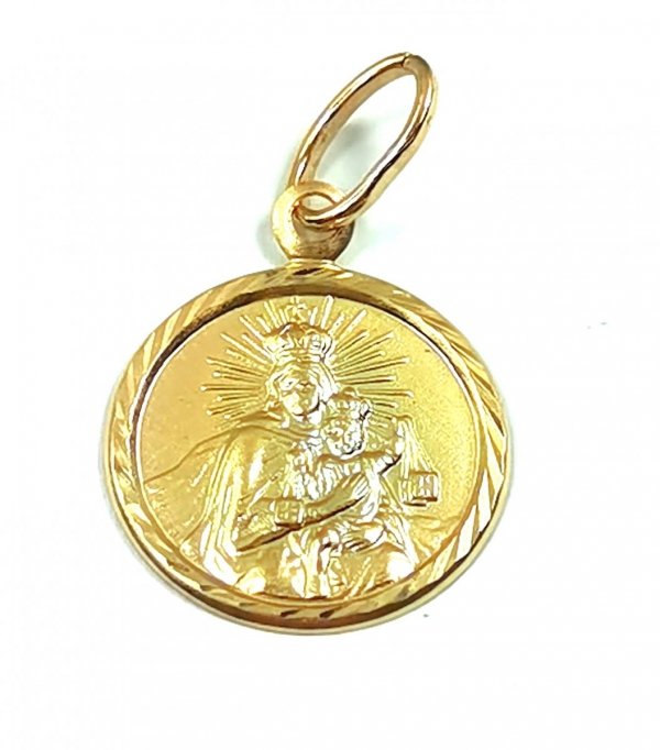 Medalik Częstochowska promienie złoto 585
