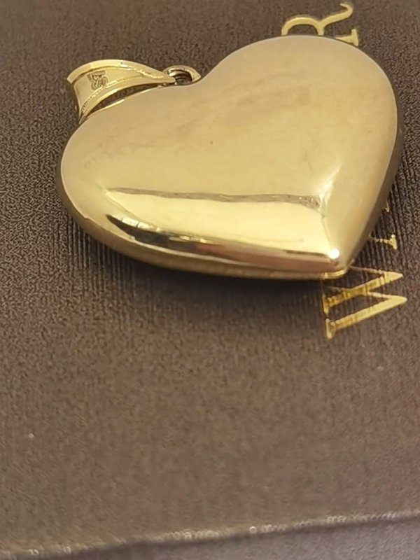 Wisior 3cm  II serce 3D dwustronny złoto 585 