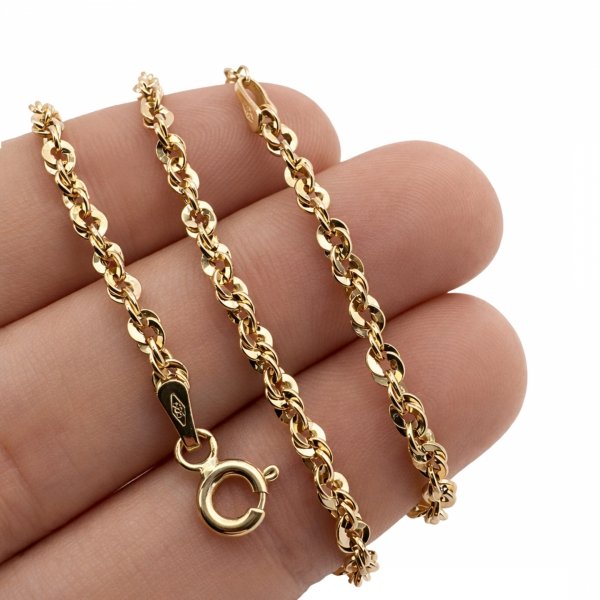 Bransoletka łańcuszkowa na nogę złoto 585