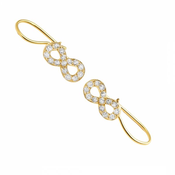 Kolczyki znak nieskończoności bigiel złoto 585 