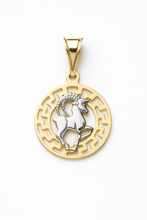Wisior zodiak koło Greco Koziorożec złoto 585