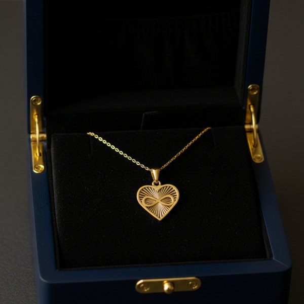 Wisior serce ze znakiem nieskończoności złoto 585