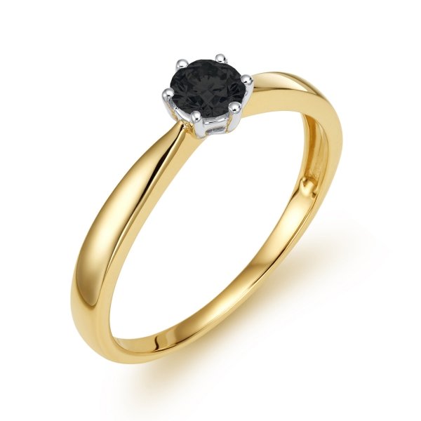  Pierścionek R.13 diamenty 1/0.32ct złoto 585 