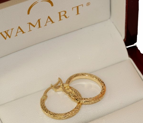 Kolczyki koła diamentowane 2cm złoto 585