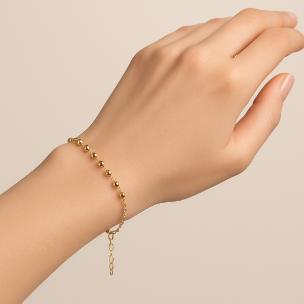 Bransoletka subtelne kulki złoto 585 
