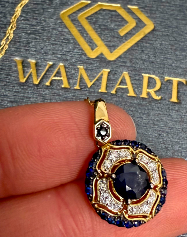 Wisior SZAFIR diamenty 12/0.14cT MARKIZA złoto 585