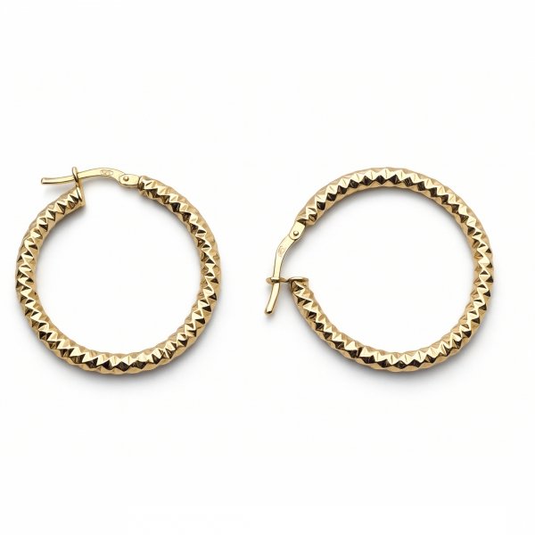 Kolczyki koła diament 28MM złoto 585