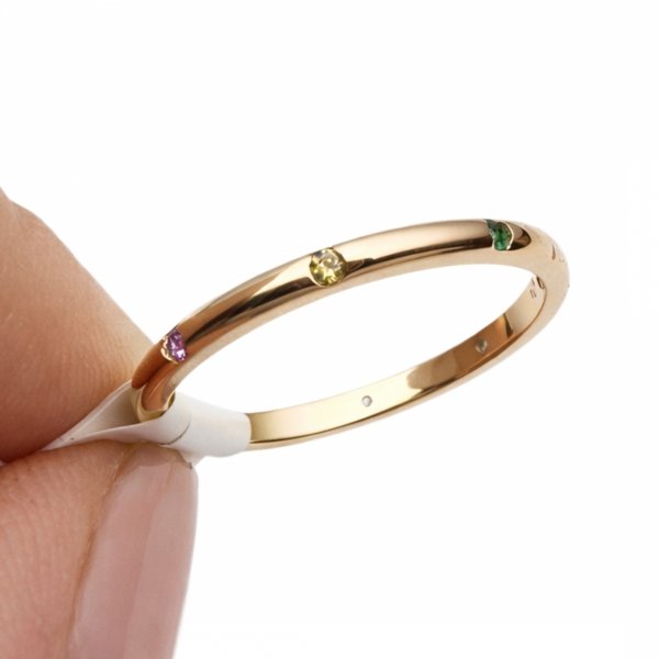 Pierścionek kolorowe kamienie R.11/12 złoto 585