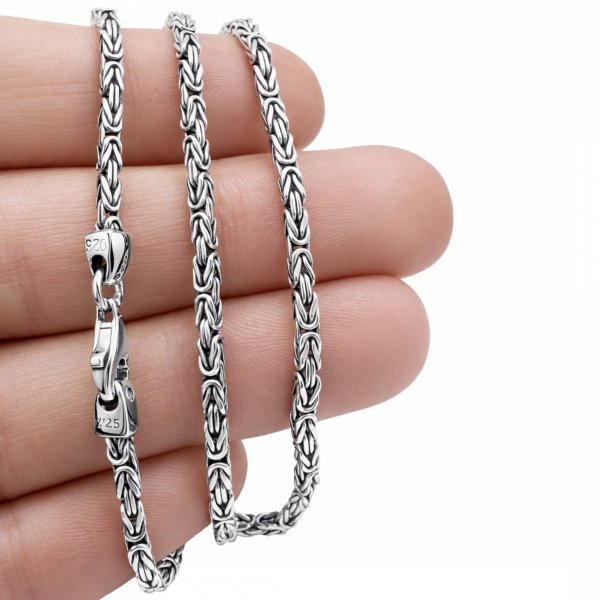 Łańcuszek splot królewski srebro 925 ROD