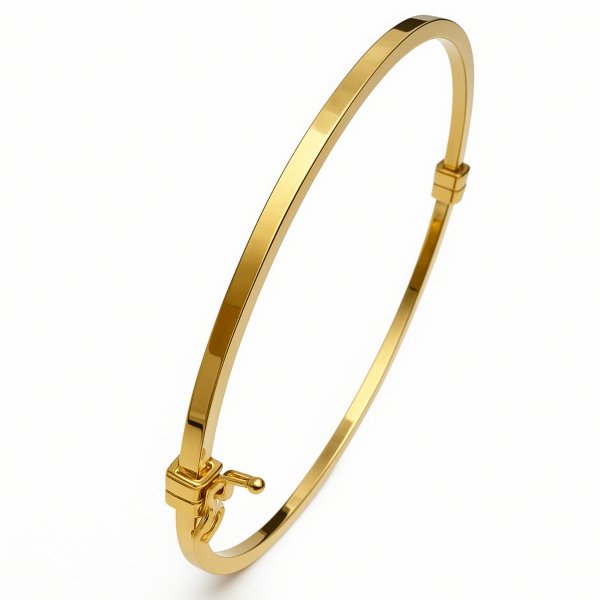 Sztywna bransoletka średnica 64 mm złoto 585
