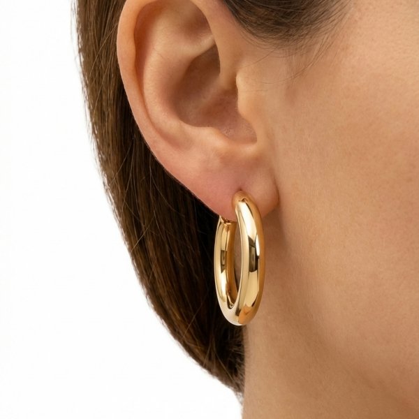 Kolczyki koła 3D poler złoto 585