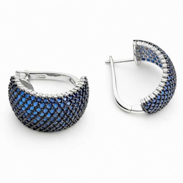 Kolczyki z szafirowymi kamieniami srebro 925