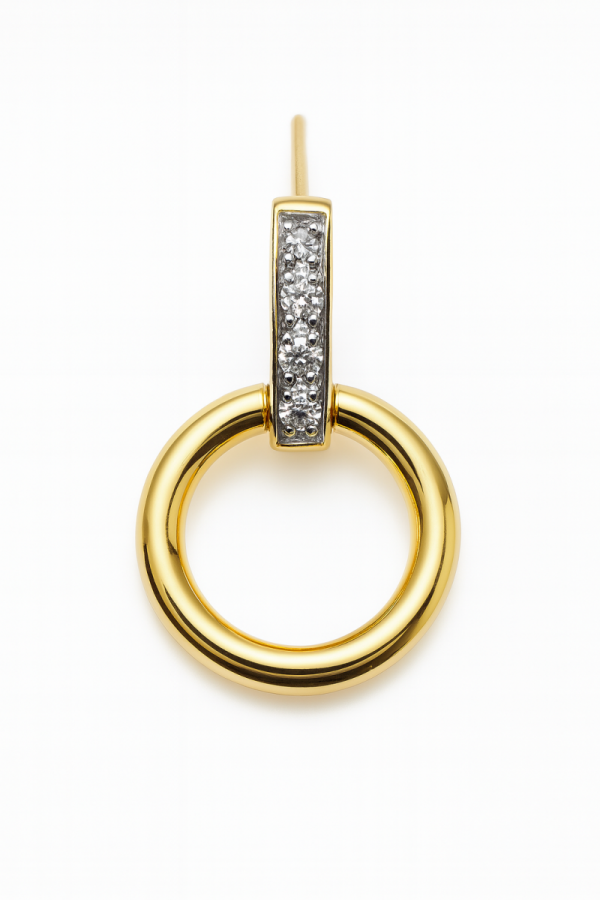  Kolczyki obrączki z diamentami naturalnymi złoto 585