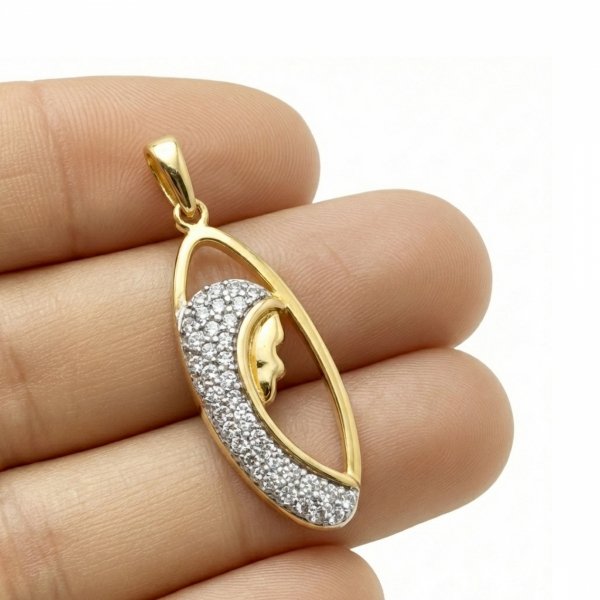 Medalik owalny z Fatimą złoto 585