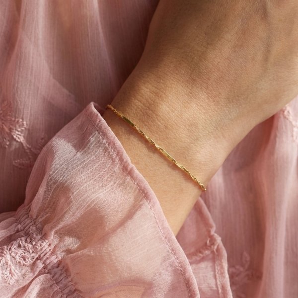 Bransoletka singapur z blaszką kuty 18 cm złoto 585