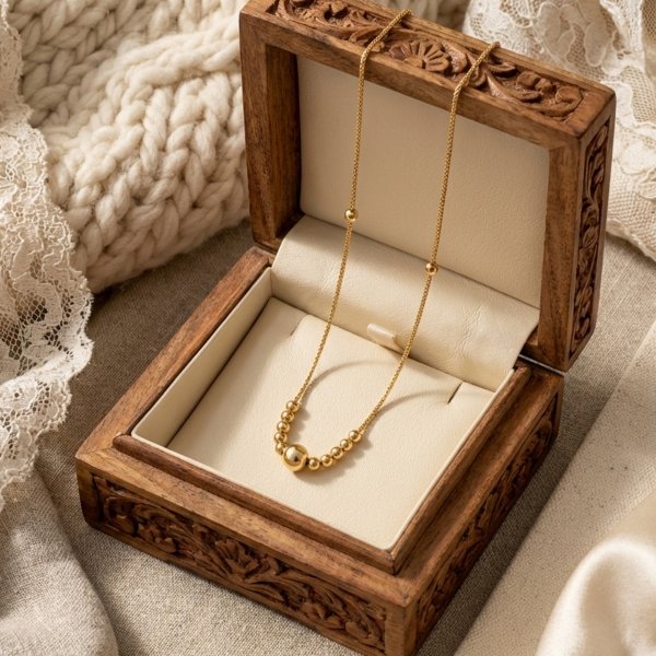 Naszyjnik z ruchomymi kulami złoto 585