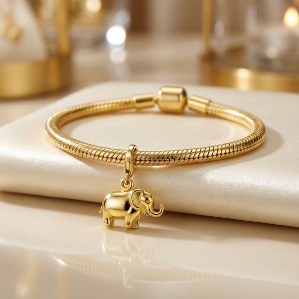 Charms przywieszka słoń 3D złoto 585 