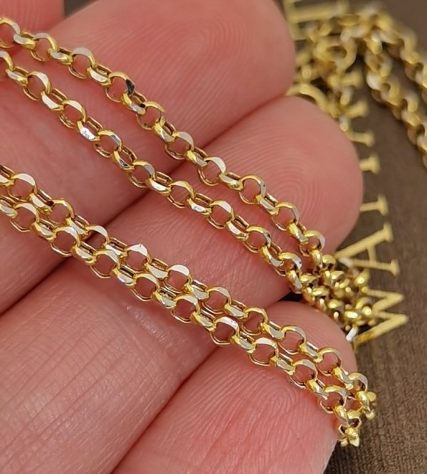 Łańcuch rolo diament 55cm złoto 585