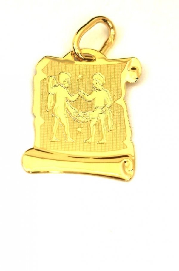 Papirus zodiak bliźnięta złoto 585 
