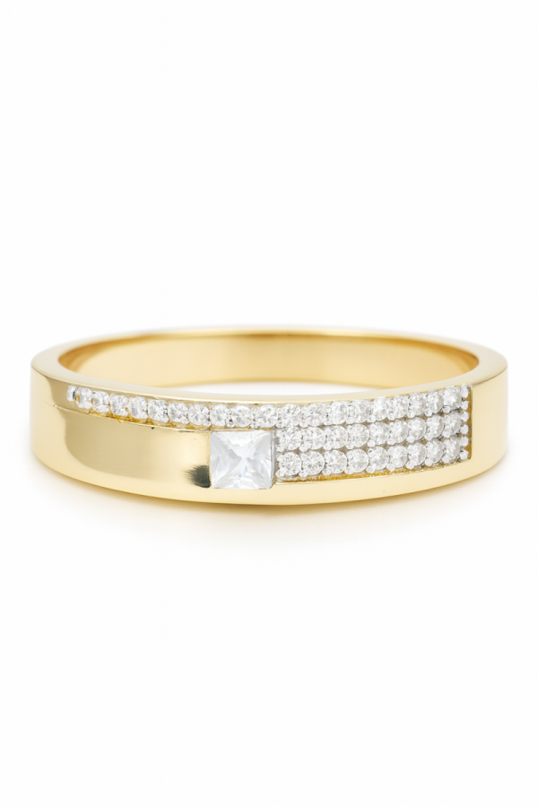 Pierścionek wysadzany R.19 złoto 585