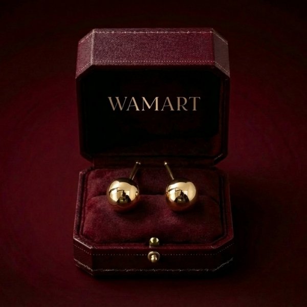 Kolczyki średnie kule złoto 585