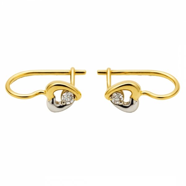 Kolczyki serca kolor złoto 585 