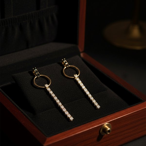 Kolczyki koła białe i czarne kamienie sztyft złoto 585 