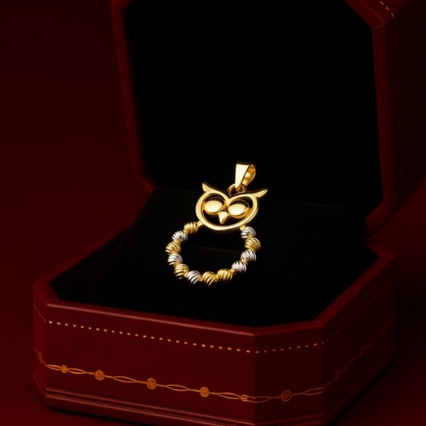 Wisior sowa zawieszka złoto 585 