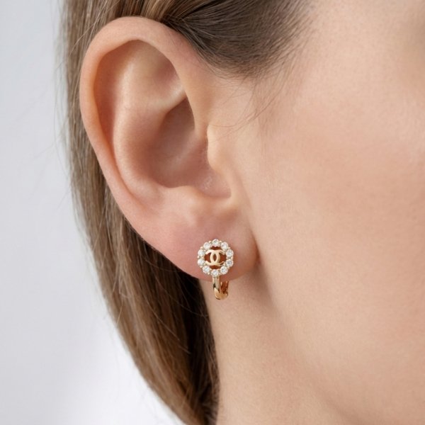 Kolczyki zapięcie angielskie spleciona forma w kole złoto 585