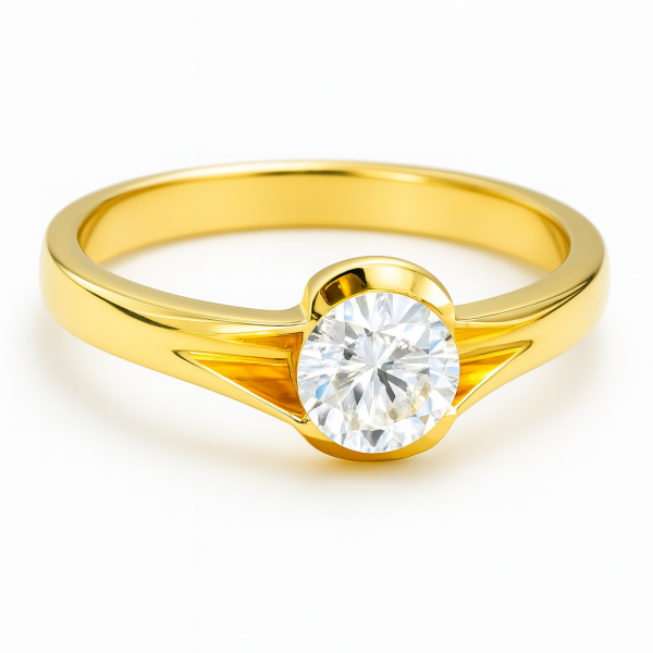 Pierścionek R.14 finezja orbita  złoto 585