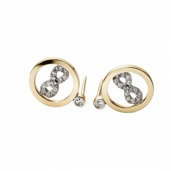 Kolczyki koła nieskończoność złoto 585