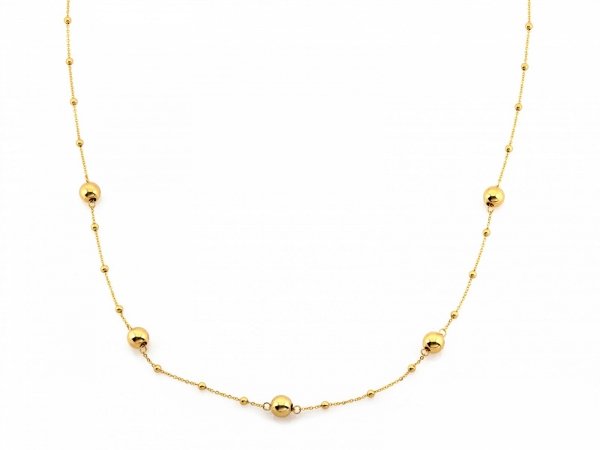 Naszyjnik kule małe i duże 45cm  złoto 585