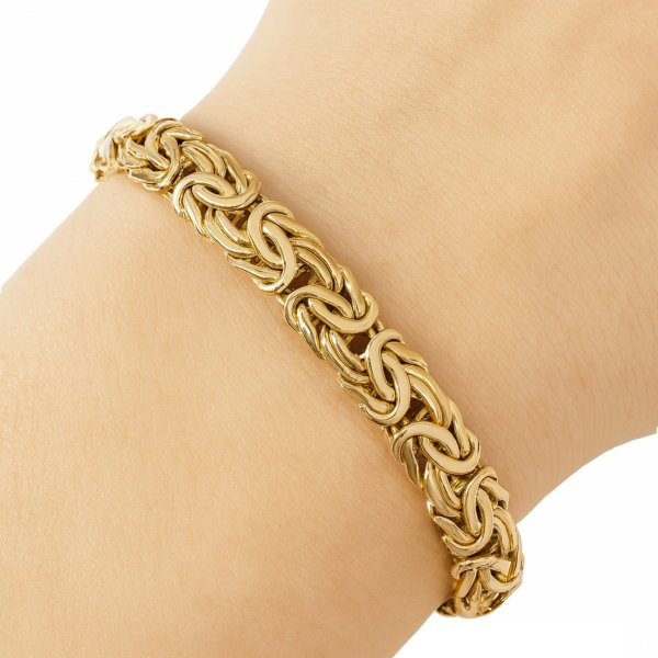  Bransoletka nowoczesny splot królewski 21,5cm złoto 585