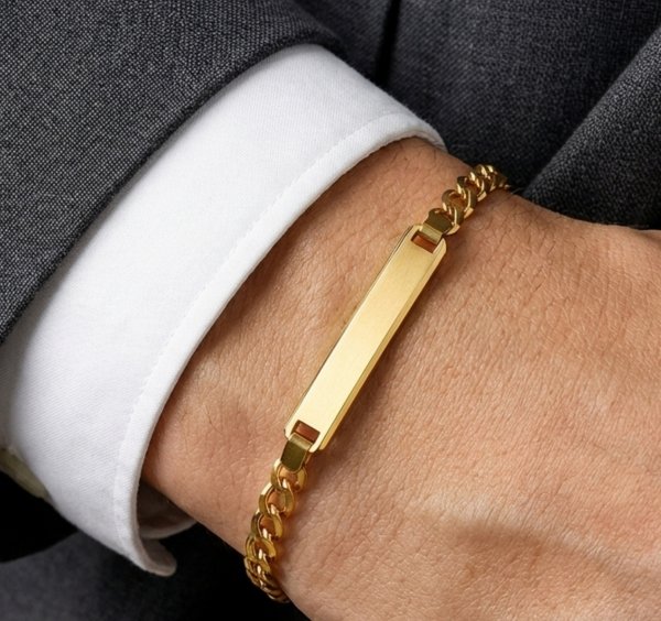 Bransoletka pancer blaszka 20cm złoto 585 