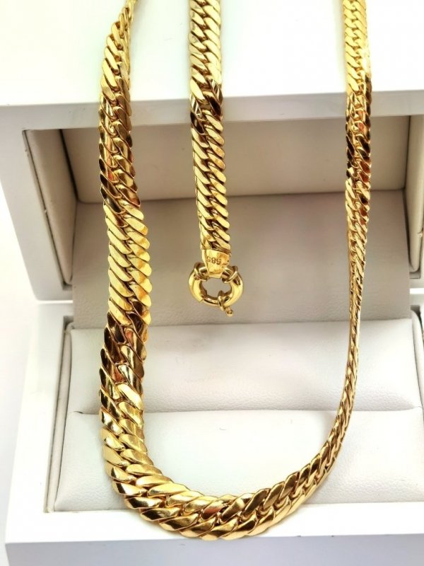 Komplet wężowy gęsty złoto 585 