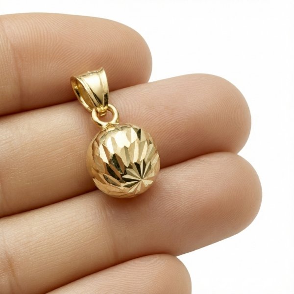 Komplet wisior i kolczyki kule złoto 585 