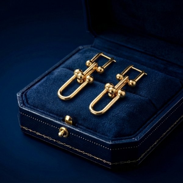 Kolczyki kości agrafki złoto 585