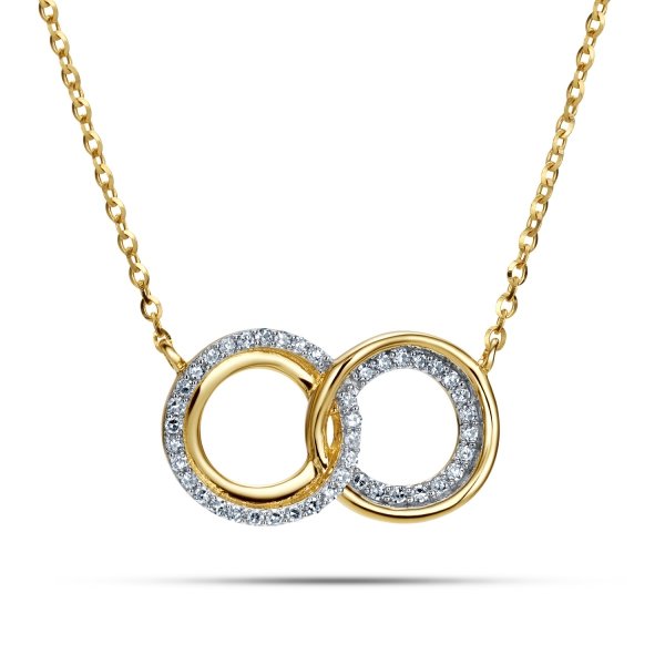  Naszyjnik obrączki więź diament 43/0.13ct złoto 585