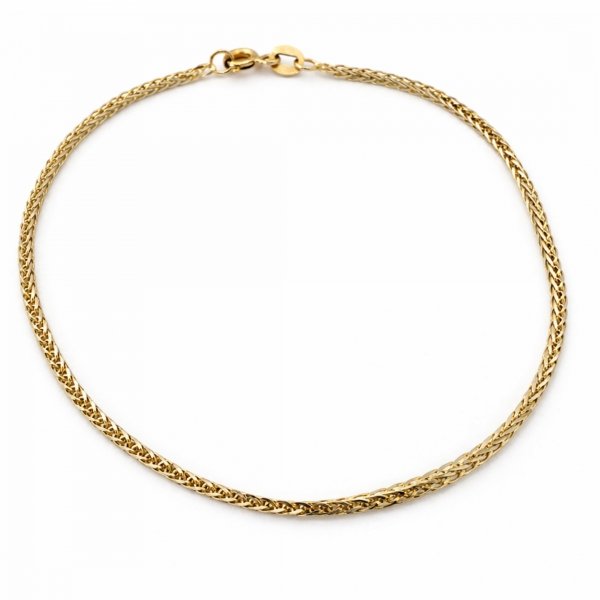 Bransoletka lisi ogon pełna 19 cm złoto 585 