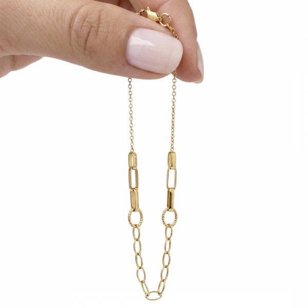 Bransoletka na nogę z motywem ogniw złoto 585