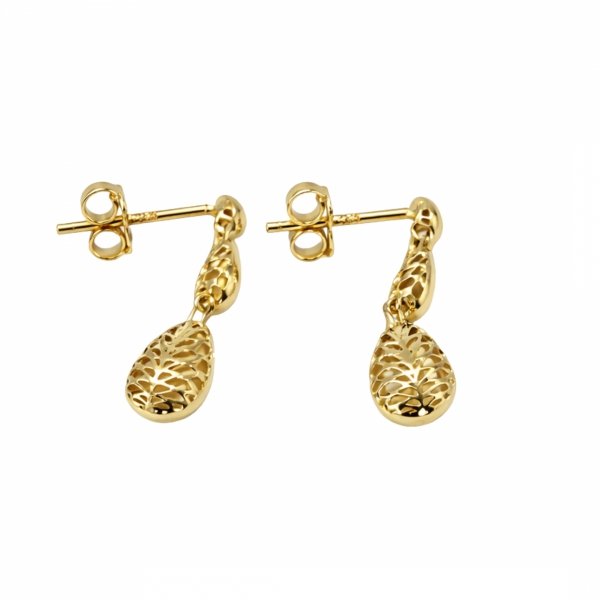 Kolczyki sztyft kaskada kropli złoto 585 